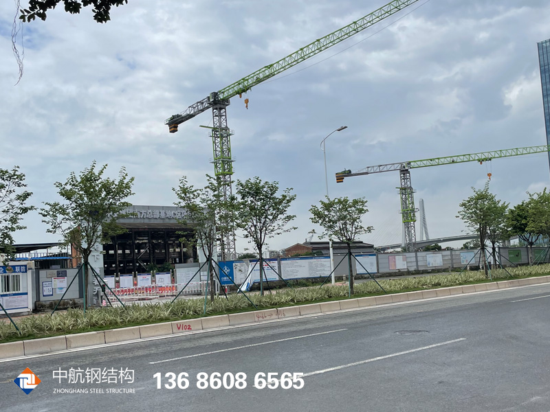 東莞虎門鋼結(jié)構(gòu)施工現(xiàn)場(chǎng)